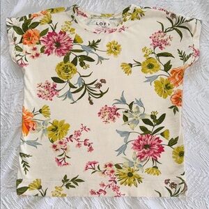 LOFT Floral Crew Neck Sweater - Multicolor